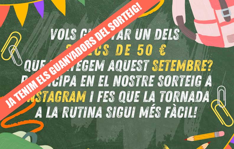 Ja tenim els guanyadors del sorteig «Tornem a l’Escola»